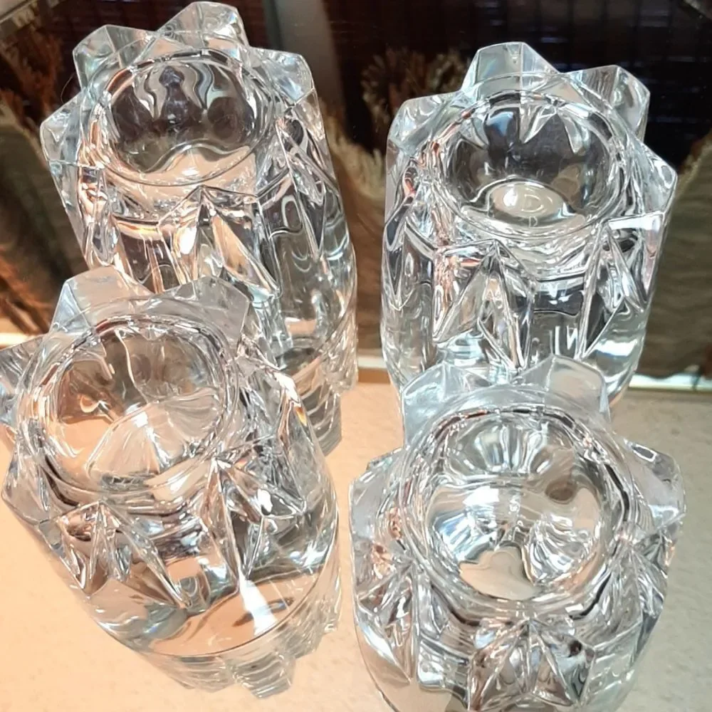 Crystal Vintage  4 T x10  x 9 Round ( Mix  Drink   Glasses‎